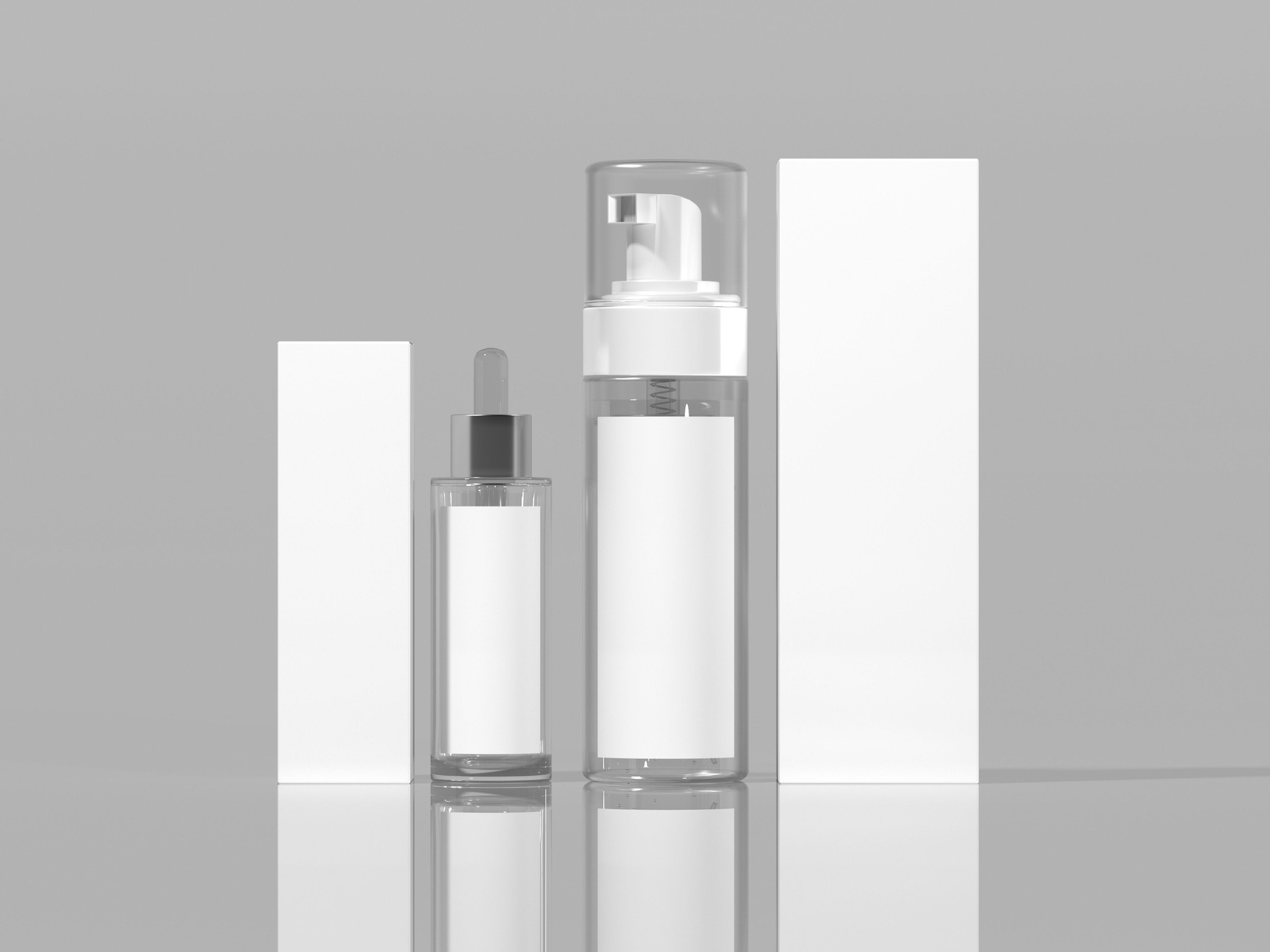 Cosmetic packaging set mockup on white background